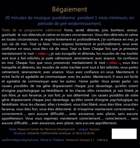 Programme Subliminal Audio - Bégaiement