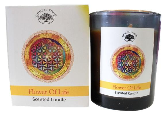 BOUGIE GREEN TREE FLOWER OF LIFE - 210 GRS