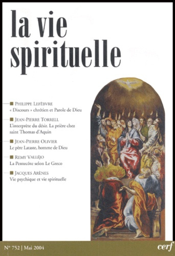 La vie spirituelle N° 752, Mai 2004