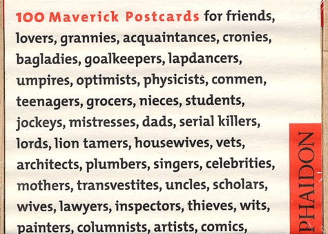 100 Maverick Postcards. Pictures, Images & Thoughts for Each Conceivable Occasion, édition en langue
