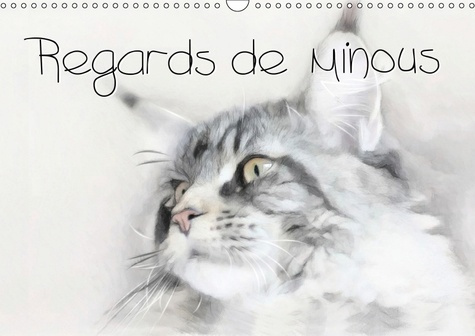 REGARDS DE MINOUS (CALENDRIER MURAL 2019 DIN A3 HORIZONTAL) - SERIE DE 12 PORTRAITS ORIGINAUX REALIS