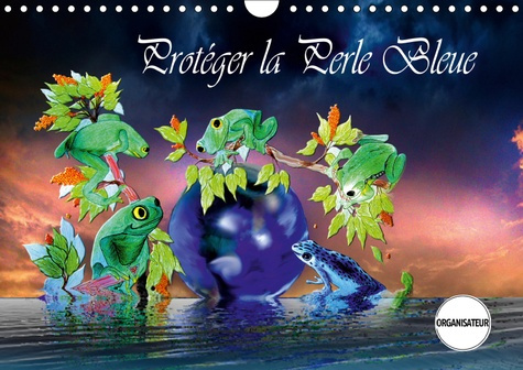 PROTEGER LA PERLE BLEUE (CALENDRIER MURAL 2019 DIN A4 HORIZONTAL) - DESSINS AU CRAYON DE COULEUR : N