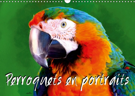 PERROQUETS EN PORTRAITS (CALENDRIER MURAL 2019 DIN A3 HORIZONTAL) - SERIE DE 12 CREATIONS ORIGINALES