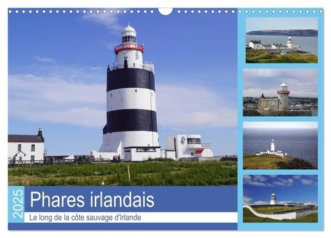 Phares irlandais Le long de la côte sauvage d'Irlande (Calendrier mural 2025 DIN A3 vertical), CALVE