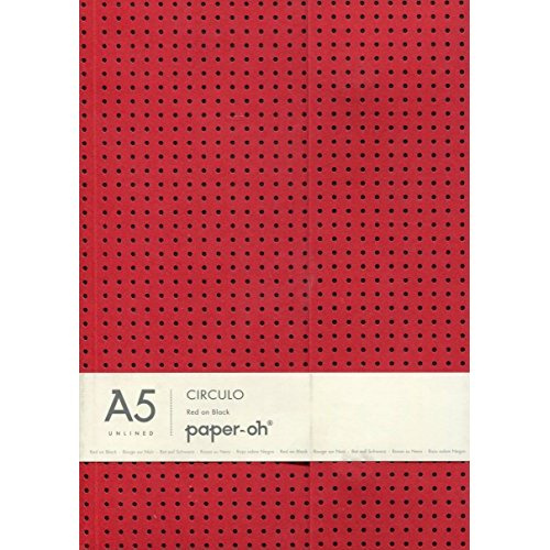 Carnet Circulo Rouge sur Noir A5 Non-ligné