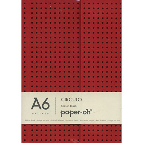 Carnet Circulo Rouge sur Noir A6 Non-ligné