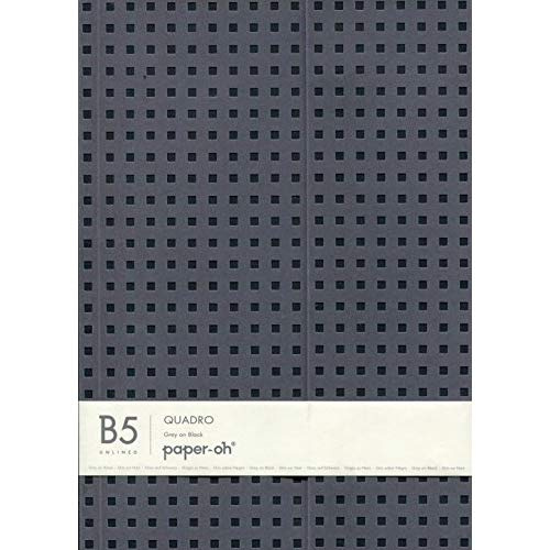 Carnet Quadro Gris sur Noir B5 Non-ligné