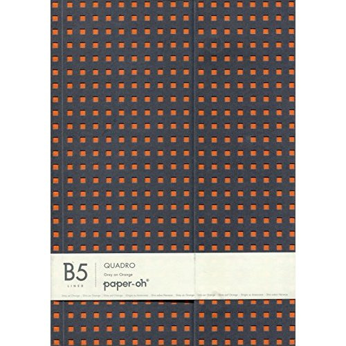 Carnet Quadro Gris sur Orange B5 Ligné