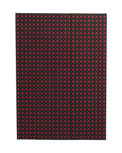 Carnet Quadro Noir sur Rouge B6 Non-ligné