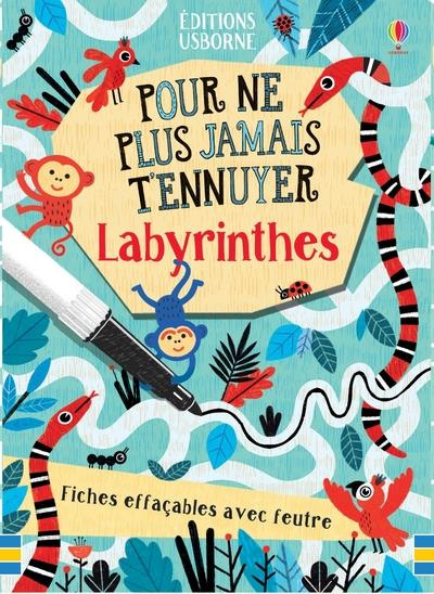 Labyrinthes. Fiches effaçables avec feutre