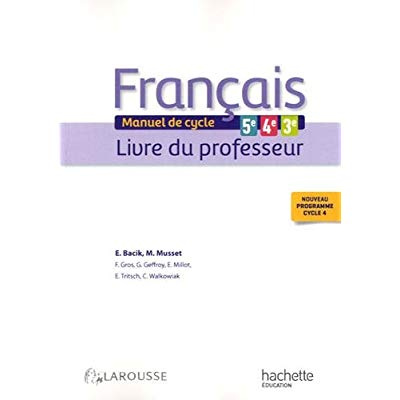 Français 5e, 4e, 3e. Livre du professeur, Edition 2016