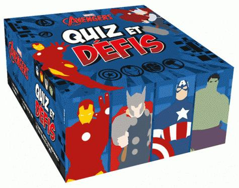 Avengers Quiz et Défis. 1 plateau de jeu, 4 pions, 1 dé, 1 livret