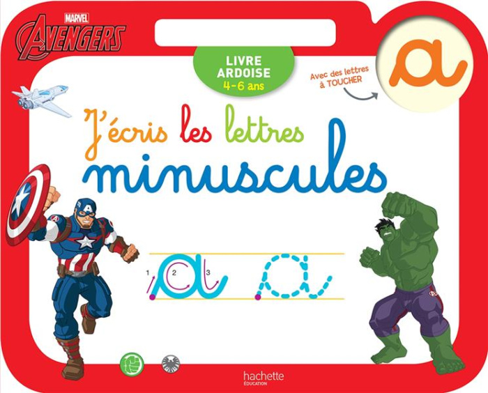Ardoise Avengers. J'écris les lettres minuscules