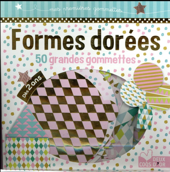 Formes dorées. 50 grandes gommettes