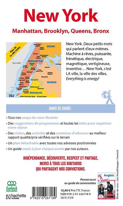 New York. Manatthan, Brooklyn, Queens, Bronx, Edition 2019, avec 1 Plan détachable