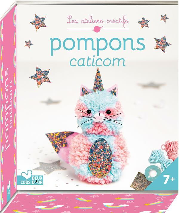 Pompons caticorn. Mini-boîte avec accessoires