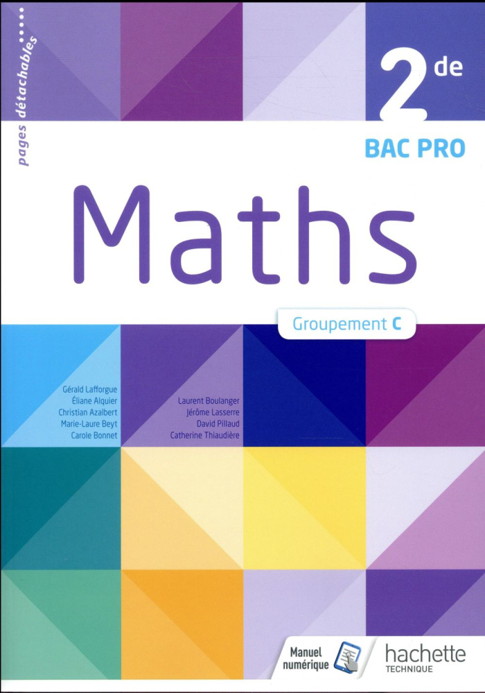 Maths 2de Bac Pro groupement C. Edition 2018