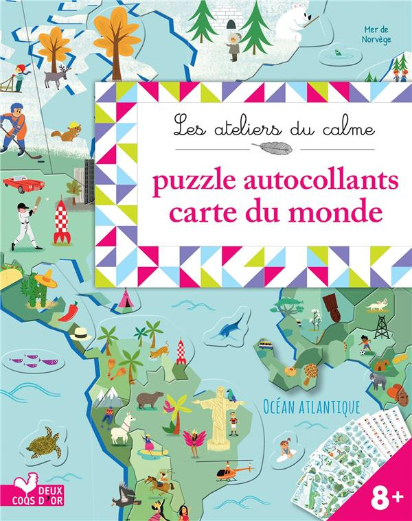 Puzzle autocollants carte du monde