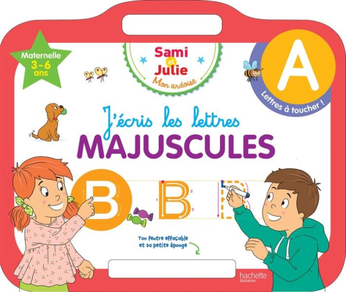 J'écris les lettres majuscules. Avec un feutre effaçable