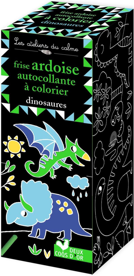 Frise ardoise autocollante à colorier dinosaures
