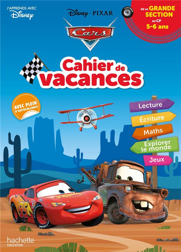 Cahier de vacances de la grande section au CP. Disney Pixar Cars, Edition 2022