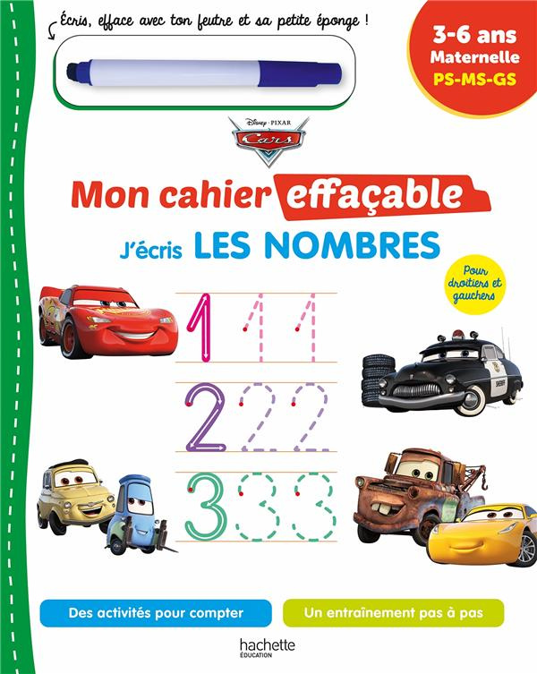 J'écris les nombres Disney Pixar Cars. PS-MS-GS