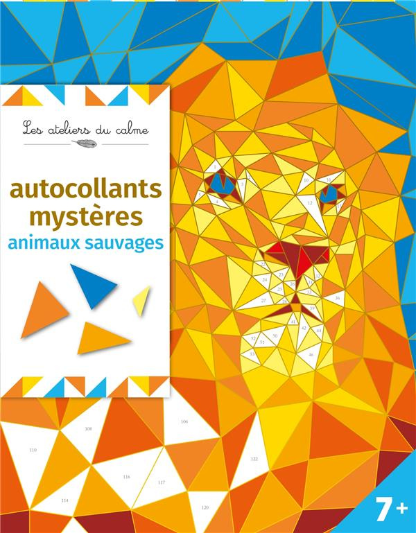 Autocollants mystères animaux sauvages. Avec 4 tableaux à décorer et 8 planches d'autocollants