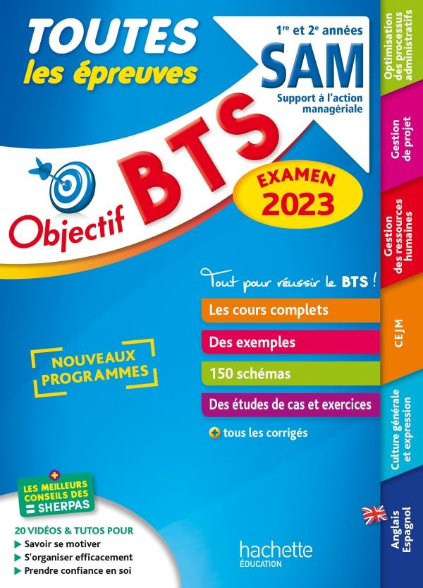 Toutes les épreuves BTS SAM 1re et 2e années. Edition 2023