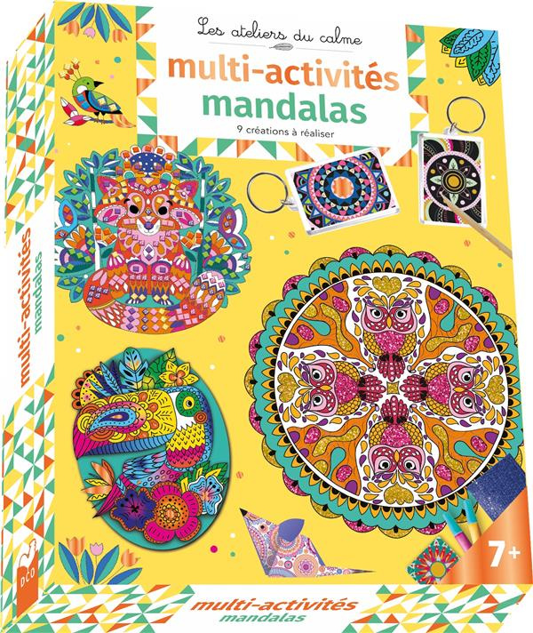 Coffret multi-activités mandalas. 9 créations à réaliser ; Avec un livret de 8 pages inclus