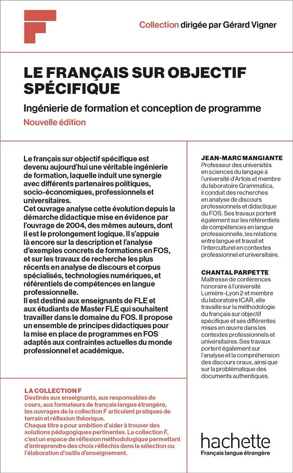 Le français sur objectif spécifique. Ingénierie de la formation et conception de programme