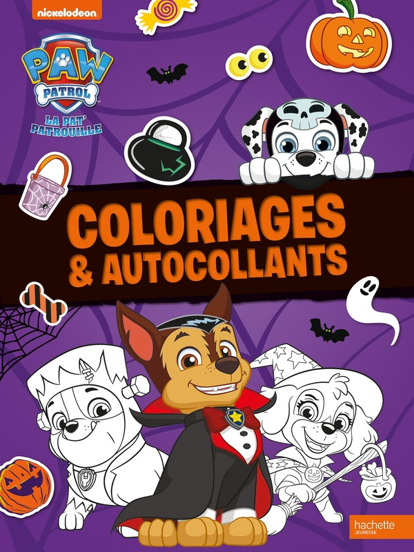 Coloriages et autocollants. La Pat' Patrouille Halloween