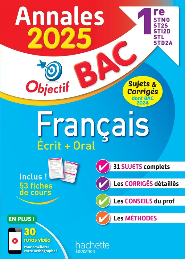 Annales Français 1res STMG-STI2D-ST2S-STL-STD2A. Sujets et corrigés, Edition 2025