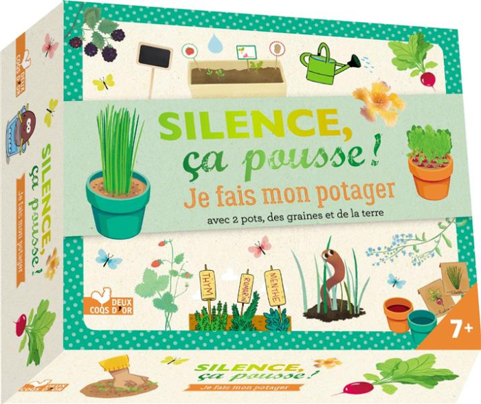 Je fais mon potager. Coffret avec 2 pots, des graines et de la terre
