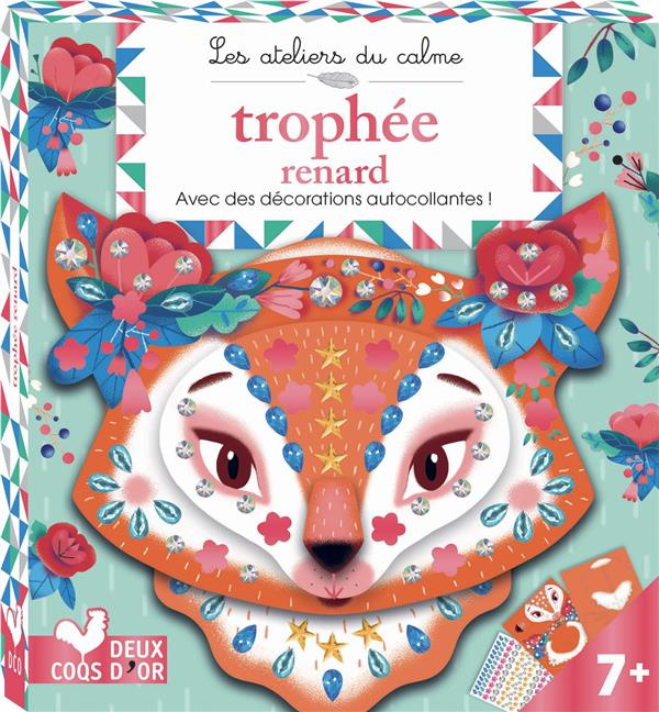 Trophée renard. Mini-boîte avec accessoires