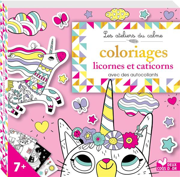 Coloriages licornes et caticorns. Avec des autocollants