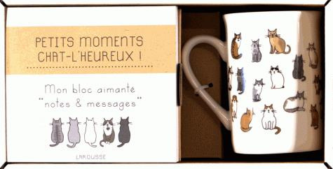 Petits moments chat-l'heureux. Coffret bloc aimanté   1 tasse