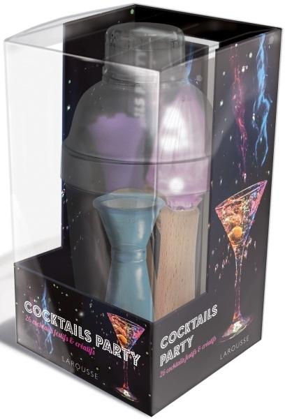 Cocktail Party. Coffret livre shaker pilon presse-agrumes doseur
