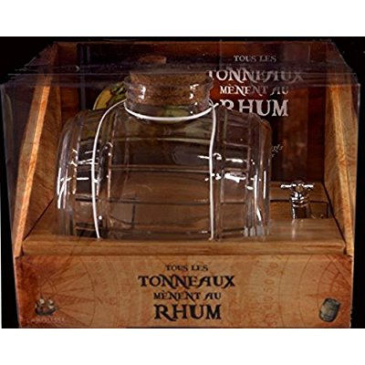 Tous les tonneaux mènent au rhum. Coffret livre   tonneau en verre