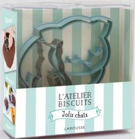 L'atelier biscuits Jolis chats. Avec 1 emporte-pièce en relief et 1 emporte-pièce pour des biscuits