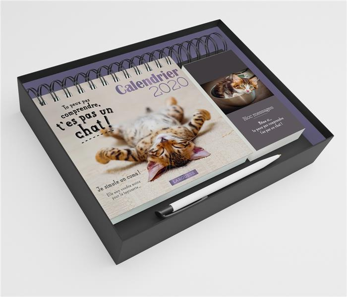 Calendrier Tu peux pas comprendre, t'es pas un chat ! Avec 1 stylo et un bloc-notes, Edition 2020