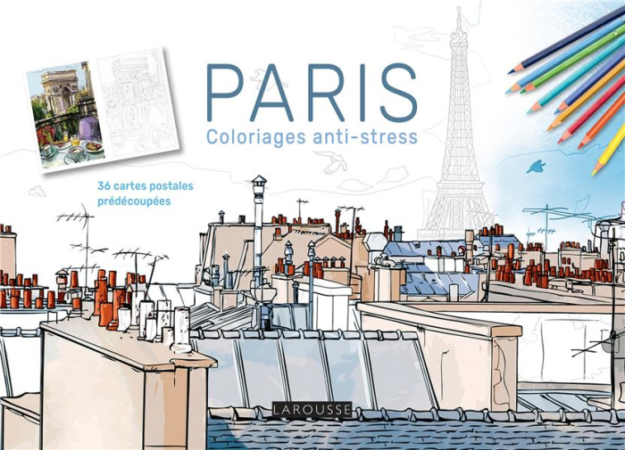 Paris. Carnet coloriages cartes postales