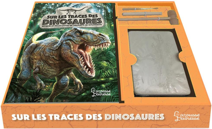 Sur les traces des dinosaures. Coffret avec un squelette de diplodocus à déterrer et à assembler et