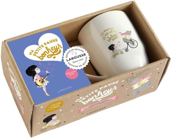 Coffret Ma petite pause bonheur. Avec 1 mug et 1 carnet