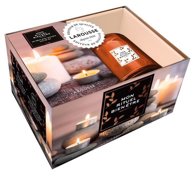 Coffret Mon rituel bien-être. Avec un livret et une bougie senteur coton