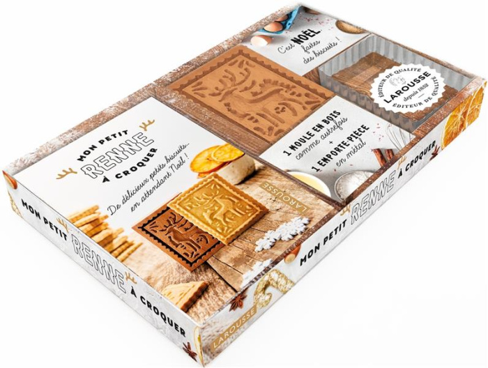 Coffret Mon petit renne à croquer. Avec 1 livret, 1 moule en bois et 1 emporte-pièce en métal
