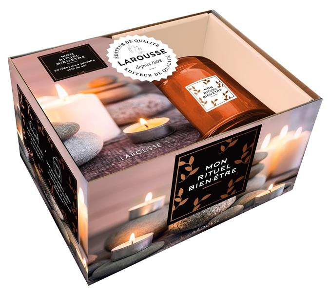 Mon rituel bien-être. Coffret avec un livre et une bougie senteur coton