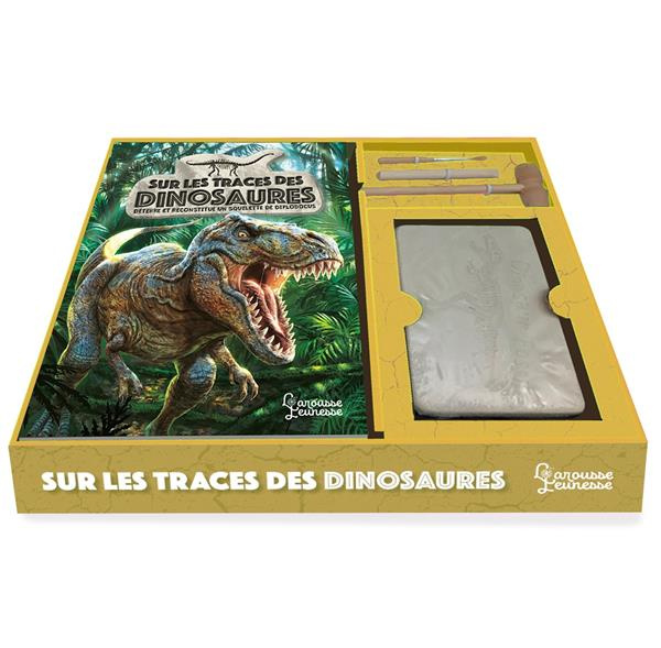 Sur les traces des dinosaures. Coffret avec 1 squelette à déterrer et des outils de fouille