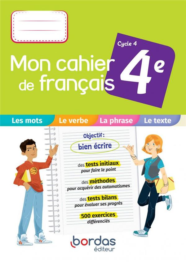 Français 4e Cycle 4 Mon cahier de français. Edition 2021