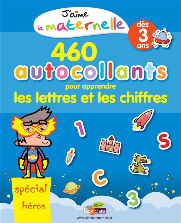 460 autocollants pour apprendre les lettres et les chiffres spécial héros