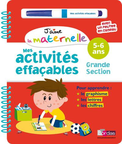Mes activités effaçables Grande section 5-6 ans. Avec un feutre en cadeau
